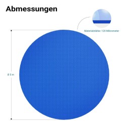 Pyöreä aurinkopeite uima-altaalle Ø 5 m, sininen, 120 µm PE