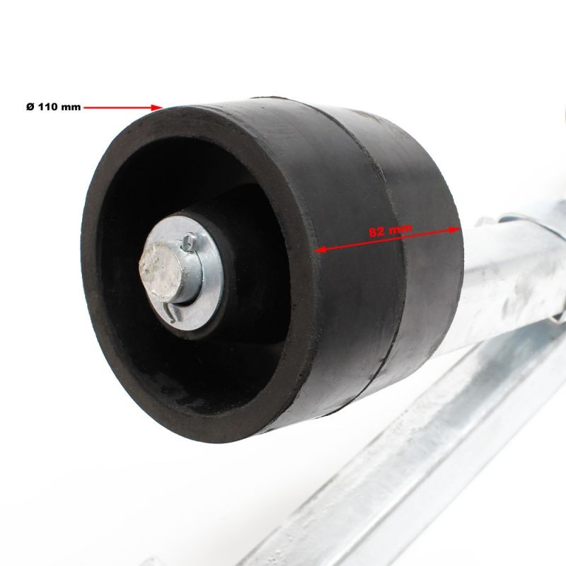 Veneen trailerin ohjausrulla 111 cm, keskitysapu 800 kg, säädettävä leveys 80–124 cm, sinkitty teräs