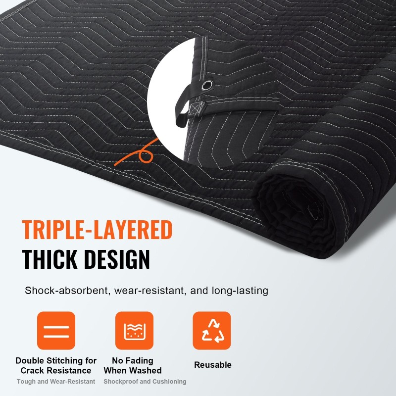 Äänieristävä peite polyesterikankaasta 243,8 x 203,2 cm kolmikerroksinen musta 9 purjerengasta