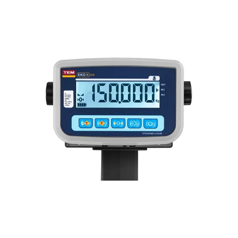 Tasovaaka 150 kg / 0,05 kg 40 x 35 cm LCD-näytöllä vahvistettu