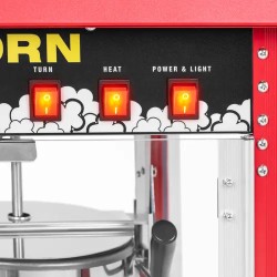 Royal Catering Popcorn-kone 1500 W, 5-6 kg/h, punainen