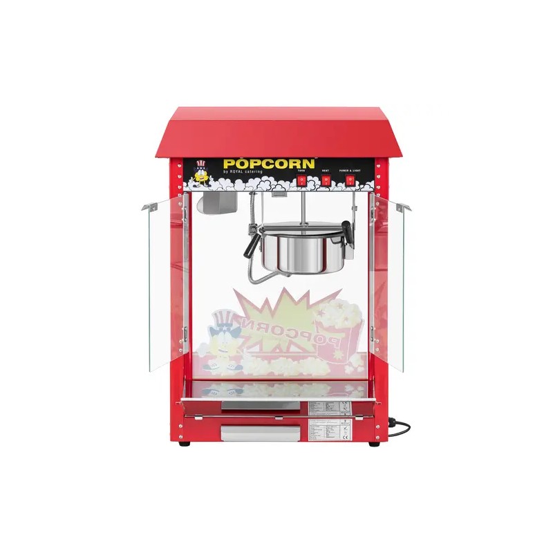 Royal Catering Popcorn-kone 1500 W, 5-6 kg/h, punainen