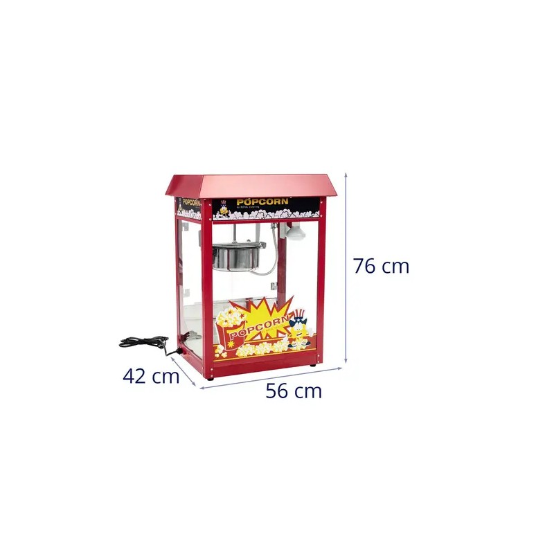 Royal Catering Popcorn-kone 1500 W, 5-6 kg/h, punainen