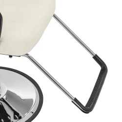 Parturi-kampaajan tuoli Keswick beige, istuinkorkeus 52-64 cm, max 150 kg, pää- ja jalkatuella