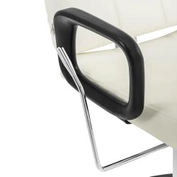 Parturi-kampaajan tuoli Keswick beige, istuinkorkeus 52-64 cm, max 150 kg, pää- ja jalkatuella