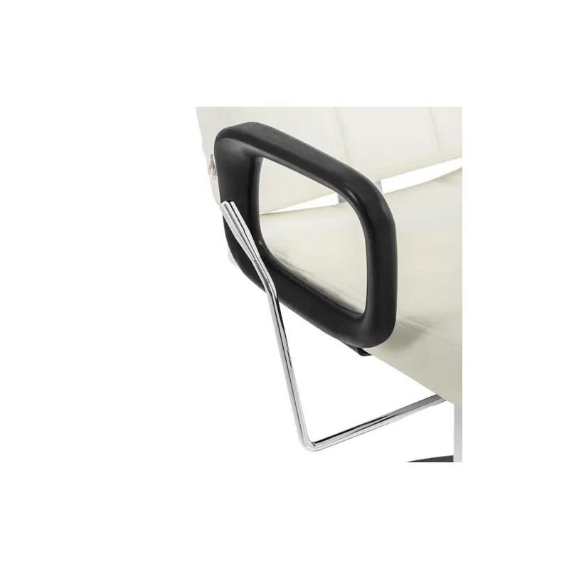 Parturi-kampaajan tuoli Keswick beige, istuinkorkeus 52-64 cm, max 150 kg, pää- ja jalkatuella
