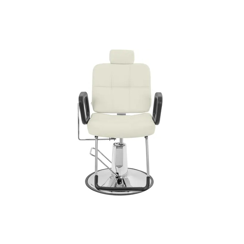 Parturi-kampaajan tuoli Keswick beige, istuinkorkeus 52-64 cm, max 150 kg, pää- ja jalkatuella