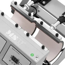Kaksoismuki-lämpöprässi, 250 °C, LED-näyttö ja ajastin