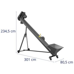 Wiesenfield ruuvikuljetin 3 m, 80-1000 kg/h, 1400 U/min, säädettävä korkeus