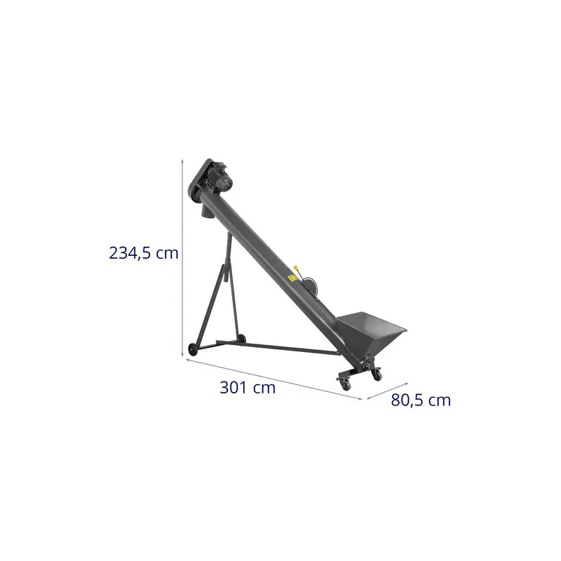 Wiesenfield ruuvikuljetin 3 m, 80-1000 kg/h, 1400 U/min, säädettävä korkeus