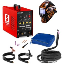 Stamos Germany S WIGMA 250P WIG hitsaussetti 250 A 230 V Firestarter 500 hitsauskypärä 10 95 kg