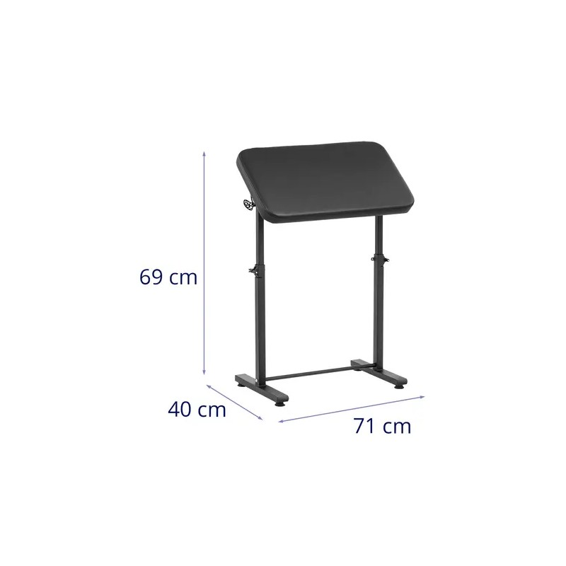 physa Tatuointituki - säädettävä korkeus 69-109 cm ja 180° kallistus - 71 x 40 cm