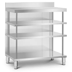 Royal Catering baarityöpöytä ruostumaton teräs 100 x 60 x 115 cm 4 hyllyä