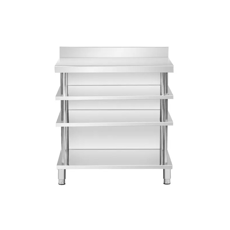 Royal Catering baarityöpöytä ruostumaton teräs 100 x 60 x 115 cm 4 hyllyä