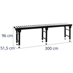 MSW-RT-4000 rullarata 300 cm 400 kg 30 rullaa korkeussäädettävä