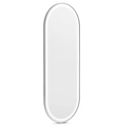 LED kampaamopeili 180 x 70 cm ovaali hopea