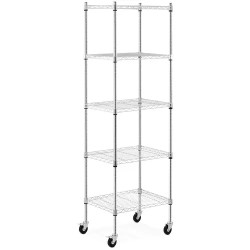 Royal Catering metallihylly 60 x 45 x 190 cm 5 tasoa pyörillä