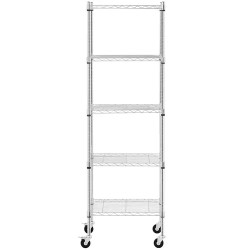 Royal Catering metallihylly 60 x 45 x 190 cm, 5 tasoa, pyörillä