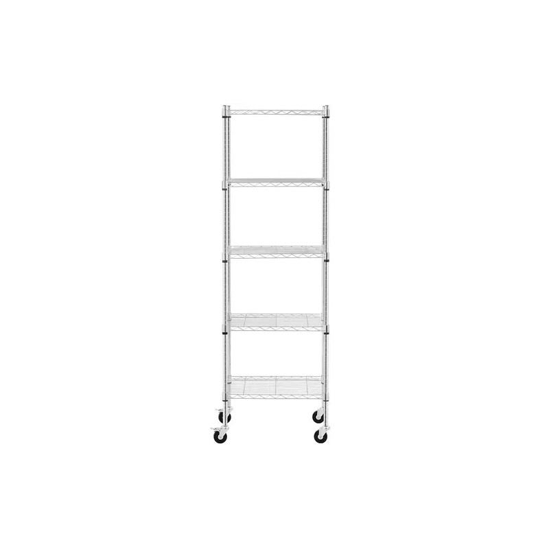 Royal Catering metallihylly 60 x 45 x 190 cm, 5 tasoa, pyörillä