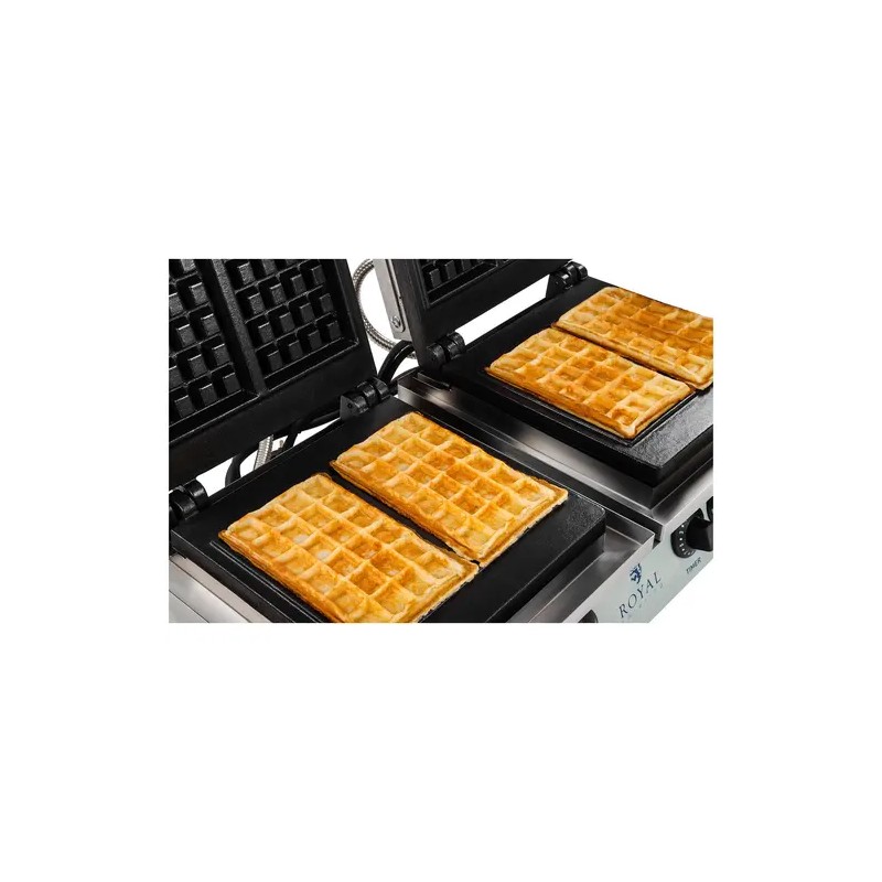 Royal Catering RCWM-4000-E vohvelirauta 2 x 2000 W belgialaisille vohveleille