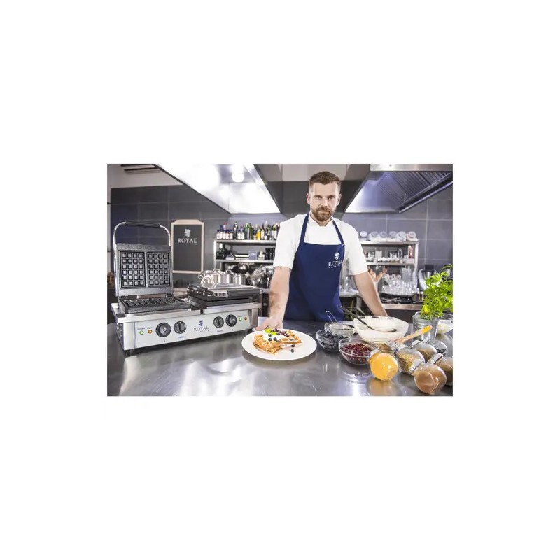 Royal Catering RCWM-4000-E vohvelirauta 2 x 2000 W belgialaisille vohveleille
