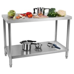 Royal Catering RCAT 100 60 ruostumattomasta teräksestä valmistettu työpöytä 100 x 60 cm 400 kg