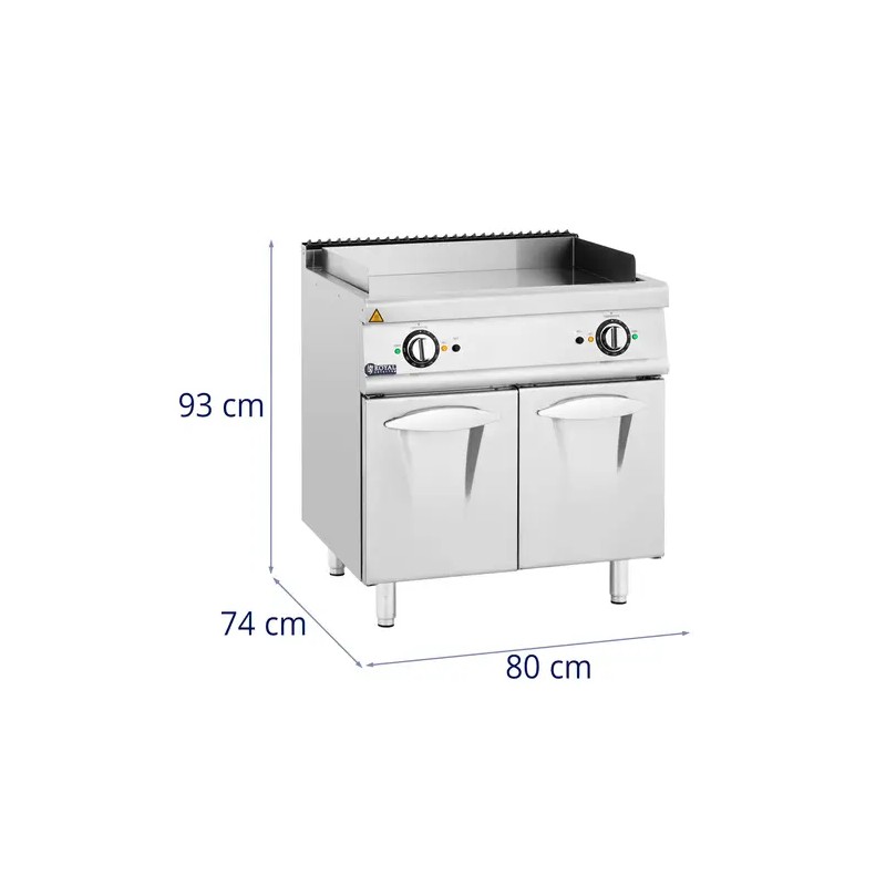 Royal Catering sähkögrilli kaapilla 10,8 kW sileä pinta