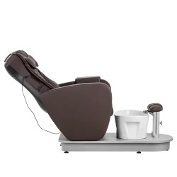 Sähköinen jalkahoitotuoli integroidulla jalkakylpyaltaalla ja hierontafunktioilla, 120 W, 200 kg, ruskea