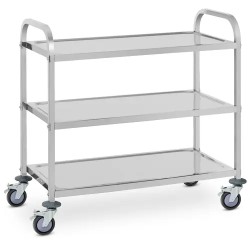 Royal Catering tarjoiluvaunu ruostumaton teräs 3 hyllyä 90 x 50 cm