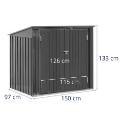 Uniprodo metallinen jäteastiakotelo 2 x 240 l lukittava