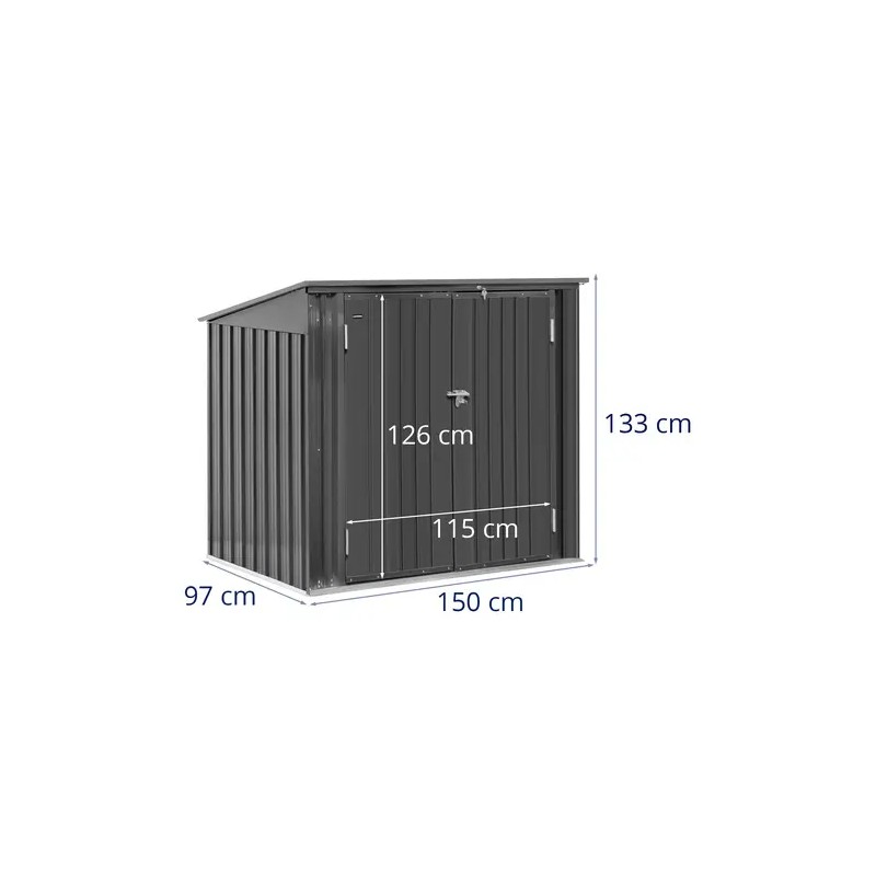 Uniprodo metallinen jäteastiakotelo 2 x 240 l lukittava