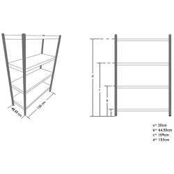 Royal Catering RCER-120 teräshylly 120 cm, 4 tasoa, ruostumaton teräs