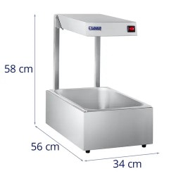 Royal Catering RCWB-500 lämpösilta GN 1/1 -astialla 500 W 7,7 kg