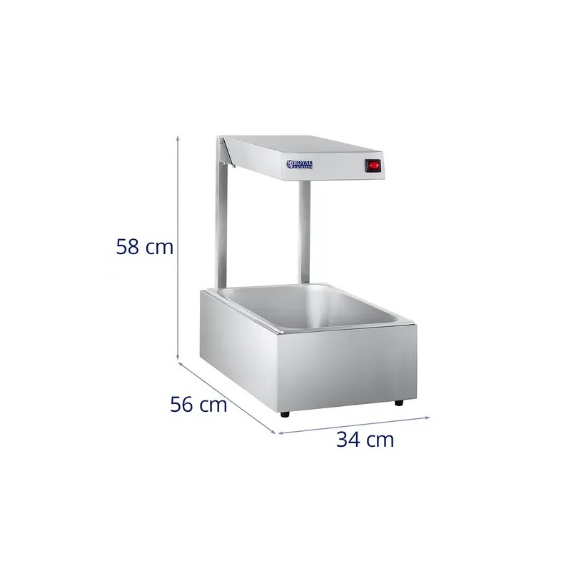 Royal Catering RCWB-500 lämpösilta GN 1/1 -astialla 500 W 7,7 kg
