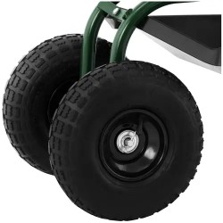 hillvert HT-RUNDLE-10 pyörällinen puutarhaistuin, 150 kg, korkeussäädettävä
