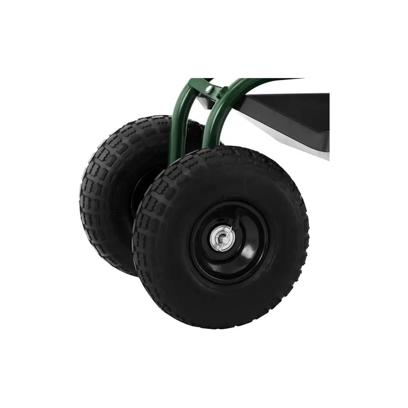 hillvert HT-RUNDLE-10 pyörällinen puutarhaistuin, 150 kg, korkeussäädettävä