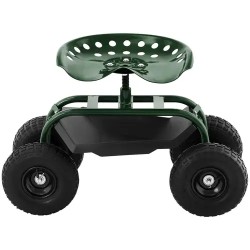 hillvert HT-RUNDLE-10 pyörällinen puutarhaistuin, 150 kg, korkeussäädettävä