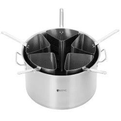 Royal Catering pastakattila 44 l, 5 siiviläsisäosaa, ruostumaton teräs