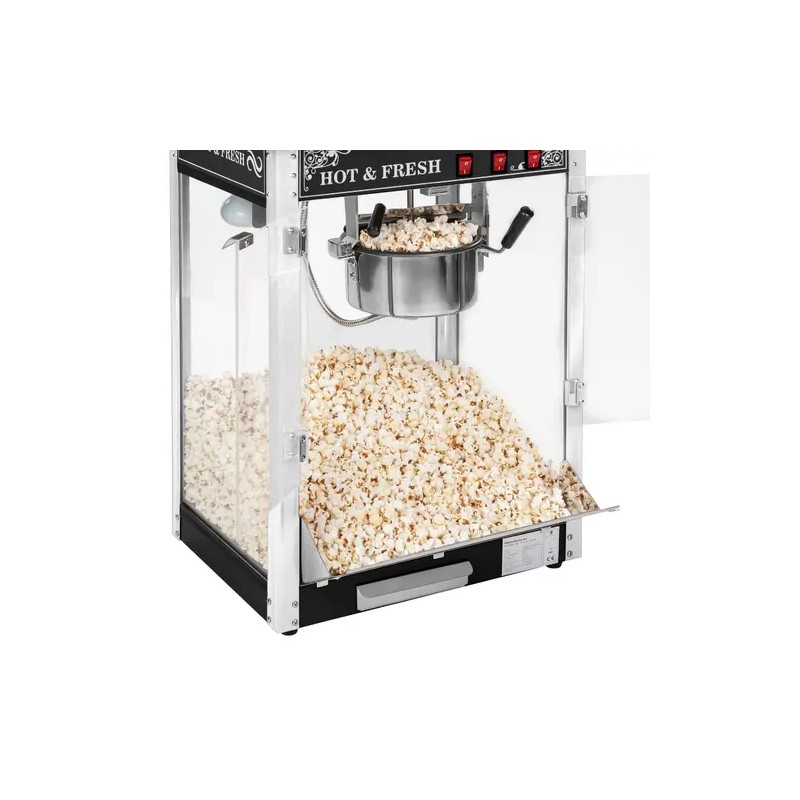 Royal Catering Popcornkone vaunulla 1500 W 5 kg/h musta