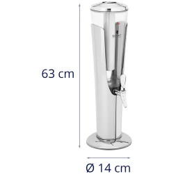 Royal Catering mehuannostelija 3 l LED-valaistuksella ja jäähdytyksellä, hopea