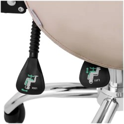 Physa satulatuoli selkänojalla 51–65 cm 150 kg kermanvärinen/hopea
