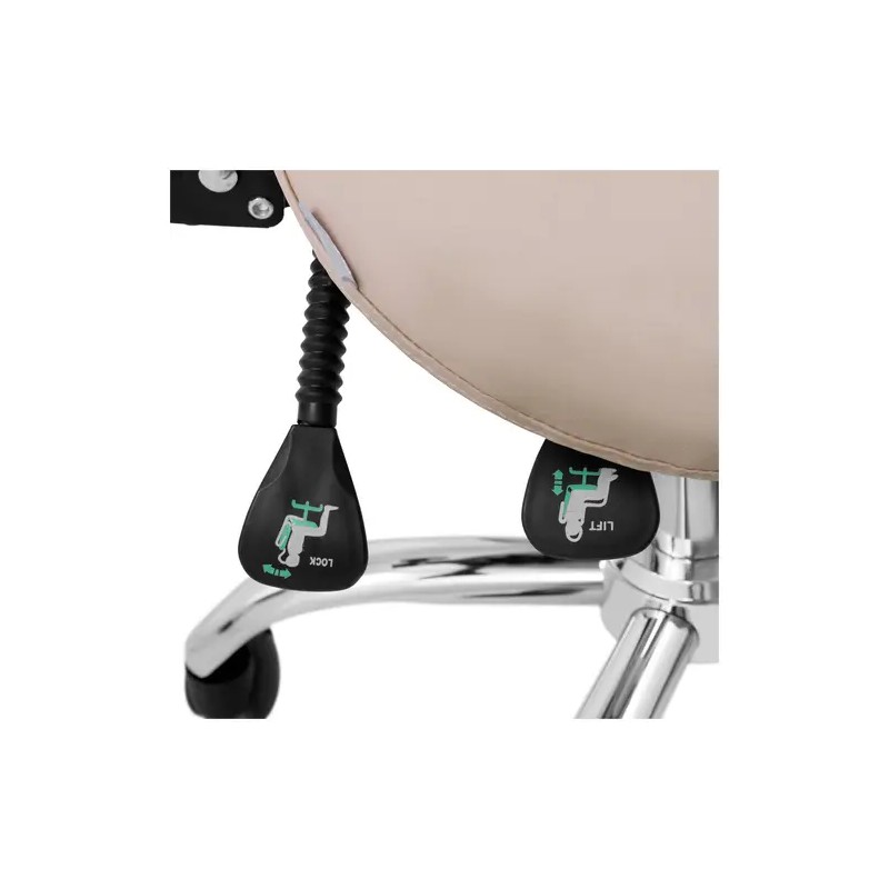Physa satulatuoli selkänojalla 51–65 cm 150 kg kermanvärinen/hopea