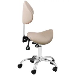 Physa satulatuoli selkänojalla 51–65 cm 150 kg kermanvärinen/hopea