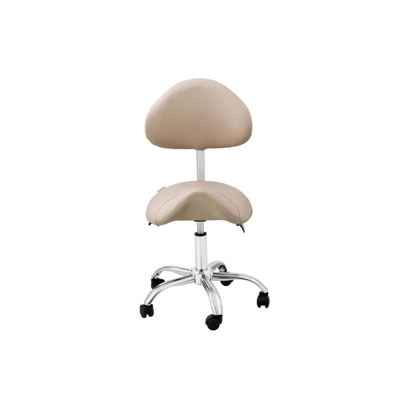 Physa satulatuoli selkänojalla 51–65 cm 150 kg kermanvärinen/hopea