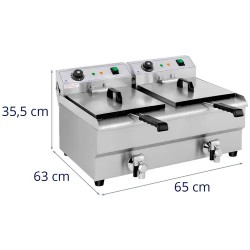 Royal Catering sähköinen kaksoisfryytteri 2 x 13 l 6400 W poistoventtiileillä