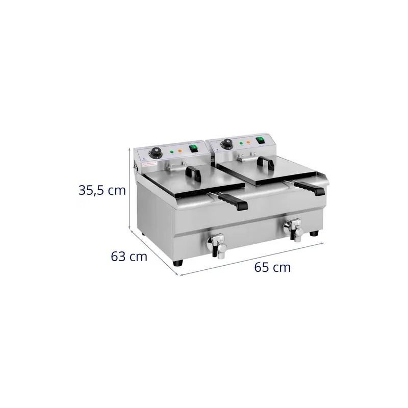 Royal Catering sähköinen kaksoisfryytteri 2 x 13 l 6400 W poistoventtiileillä