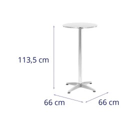 Royal Catering ECO - bistropöytä Ø 60 cm, säädettävä korkeus 75-115 cm, kokoontaitettava