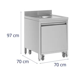 Royal Catering jäteastia pyörällisellä säiliöllä 50 l ruostumaton teräs
