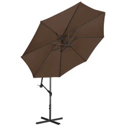 Ruskea pyöreä varjovarjo 300 cm kallistettava UPF 50+