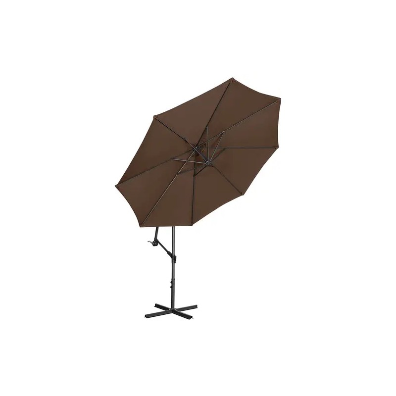 Ruskea pyöreä varjovarjo 300 cm kallistettava UPF 50+